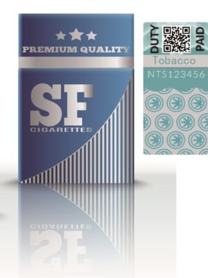 Cigarette duty stamps Tax Stamp duty paid , duty free Tobacco duty sticker